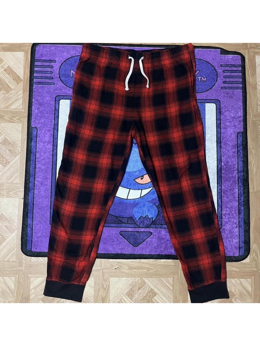 Red and black baggy Large plaid pajama pants